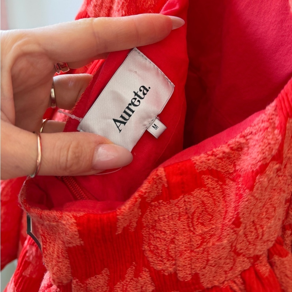 Aureta Leighton Mini Dress in Bright Orange - Picture 5 of 5